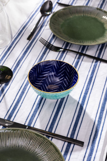 Mikasa Nibble Bowl | Indigo Chevron