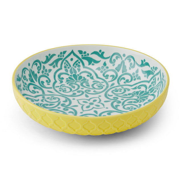 Mikasa Coupe Bowl | Yellow Blue Geometric