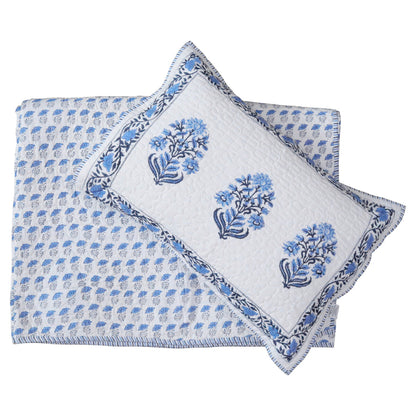 Bedspread Quilt Set Bleu Garden