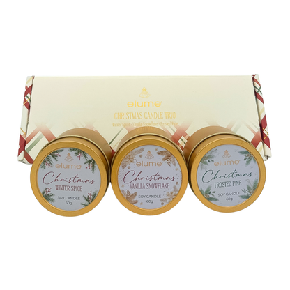 Christmas Candle Trio Gift Boxed