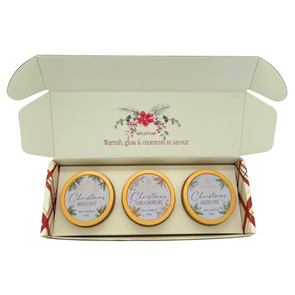 Christmas Candle Trio Gift Boxed