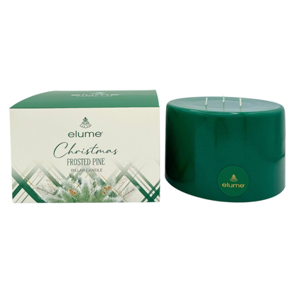 Christmas Frosted Pine Pillar Candle