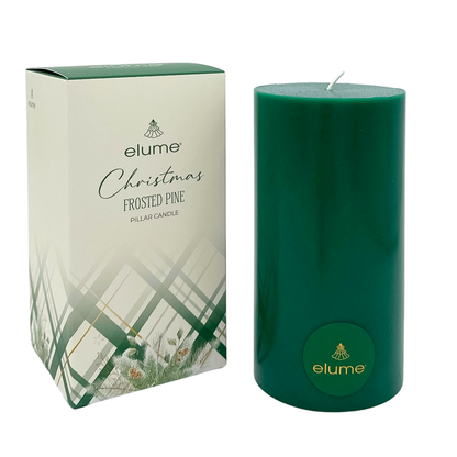 Christmas Frosted Pine Pillar Candle