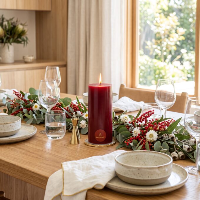 Christmas Winter Spice Pillar Candle