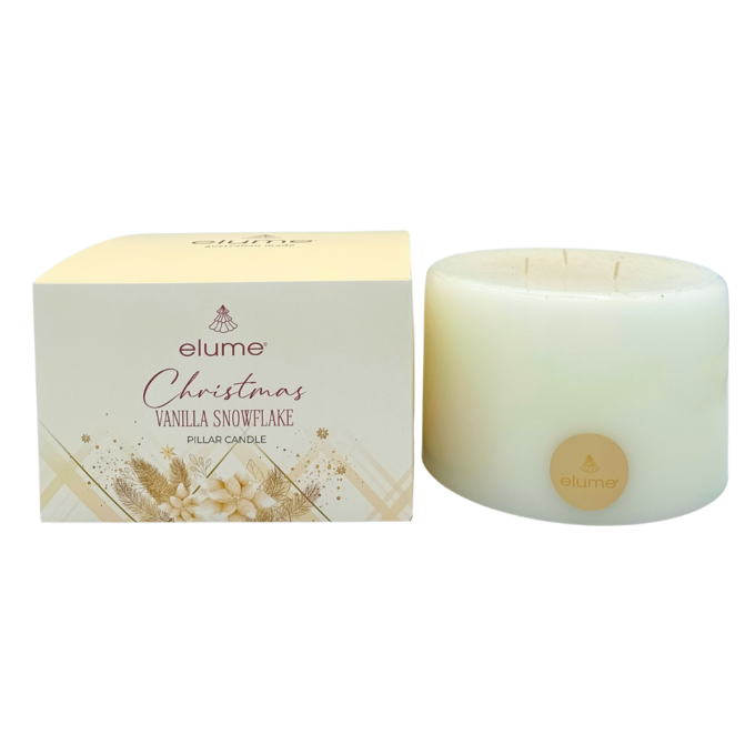 Christmas Vanilla Snowflake Pillar Candle