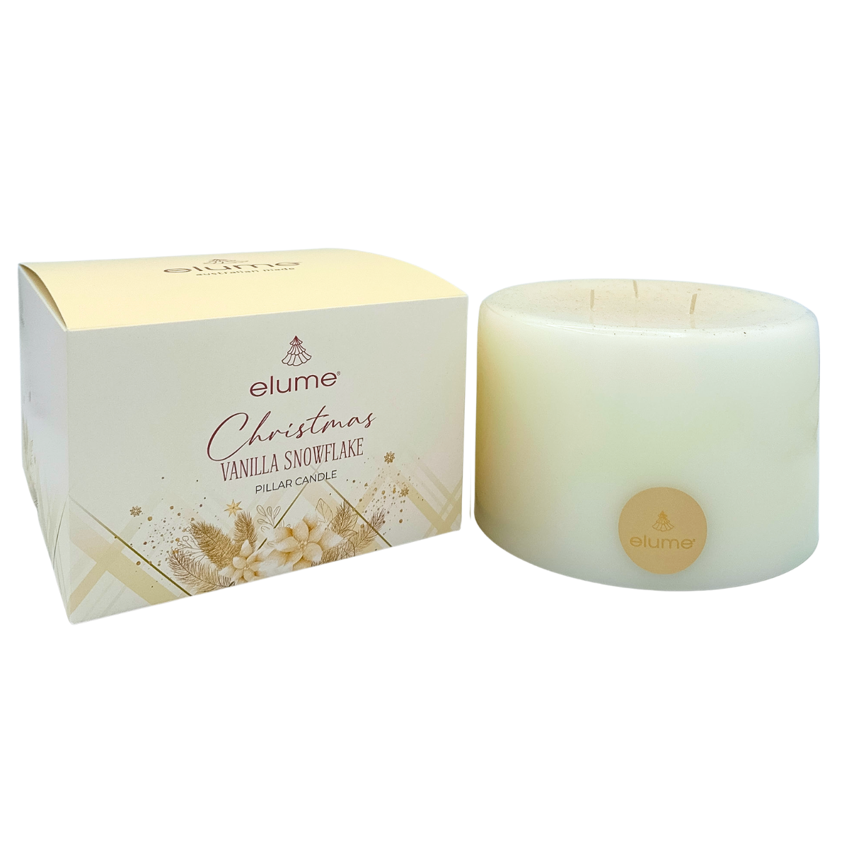 Christmas Vanilla Snowflake Pillar Candle