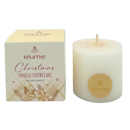 Christmas Vanilla Snowflake Pillar Candle