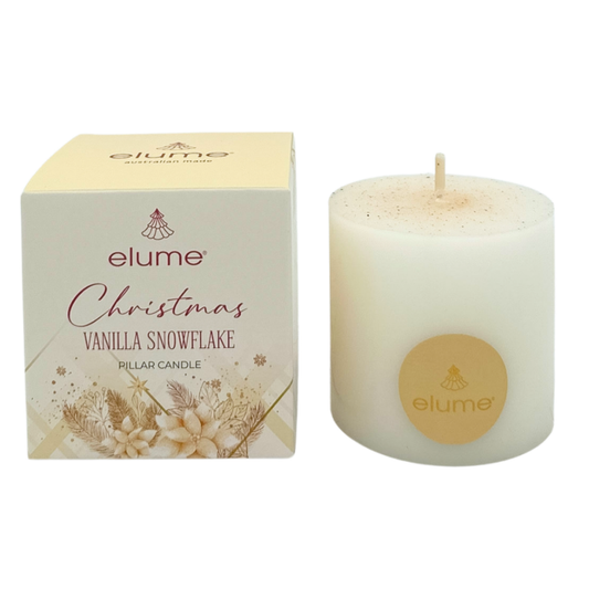 Christmas Vanilla Snowflake Pillar Candle