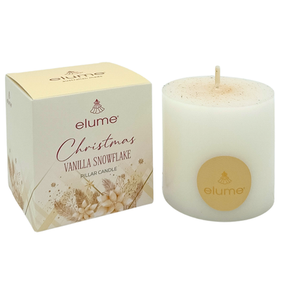 Christmas Vanilla Snowflake Pillar Candle