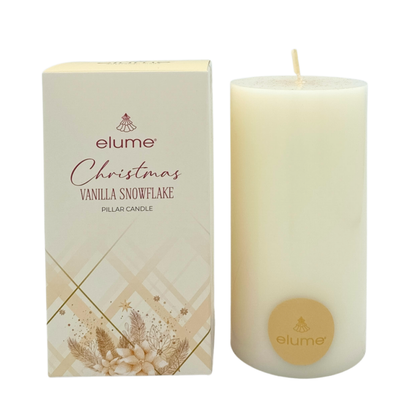 Christmas Vanilla Snowflake Pillar Candle