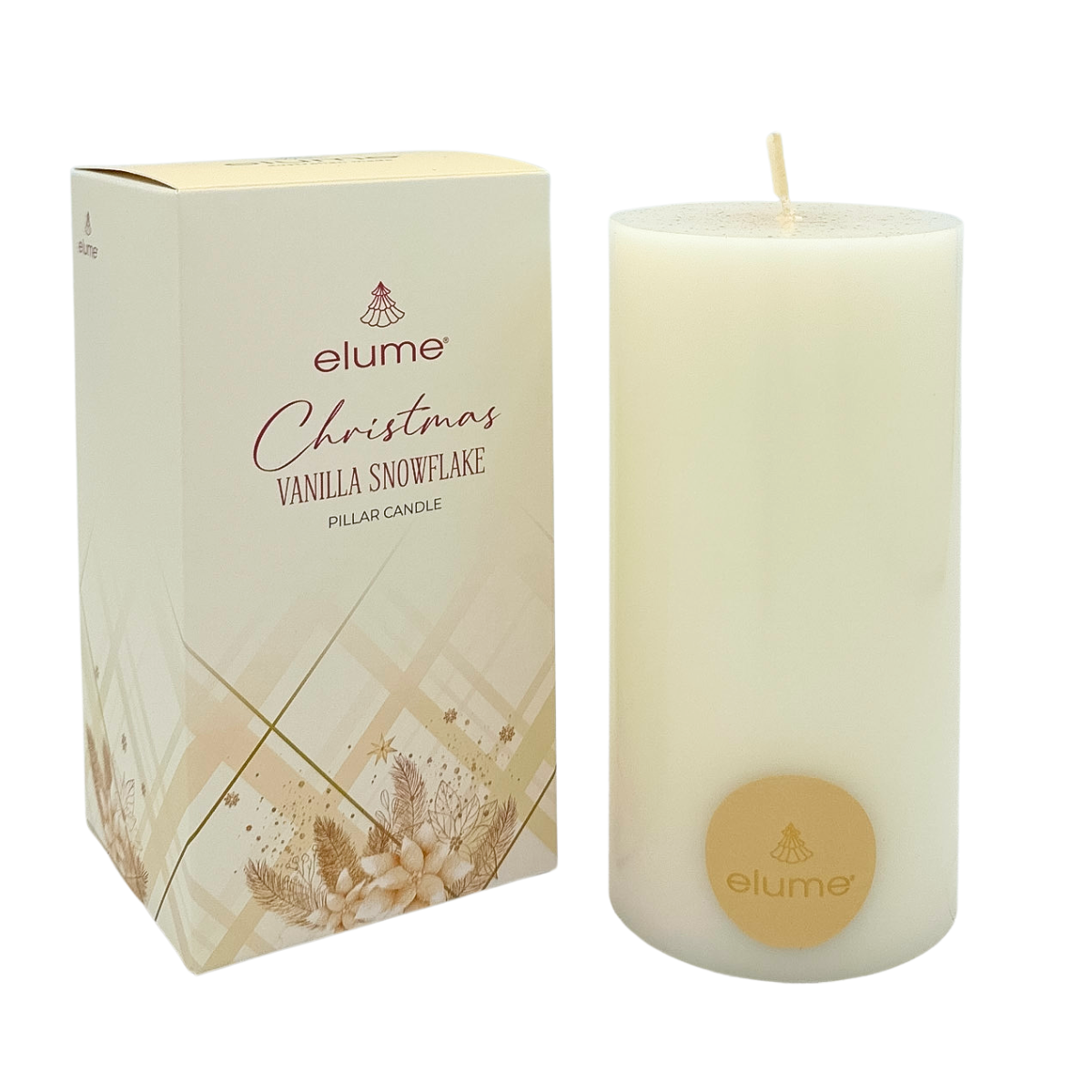 Christmas Vanilla Snowflake Pillar Candle