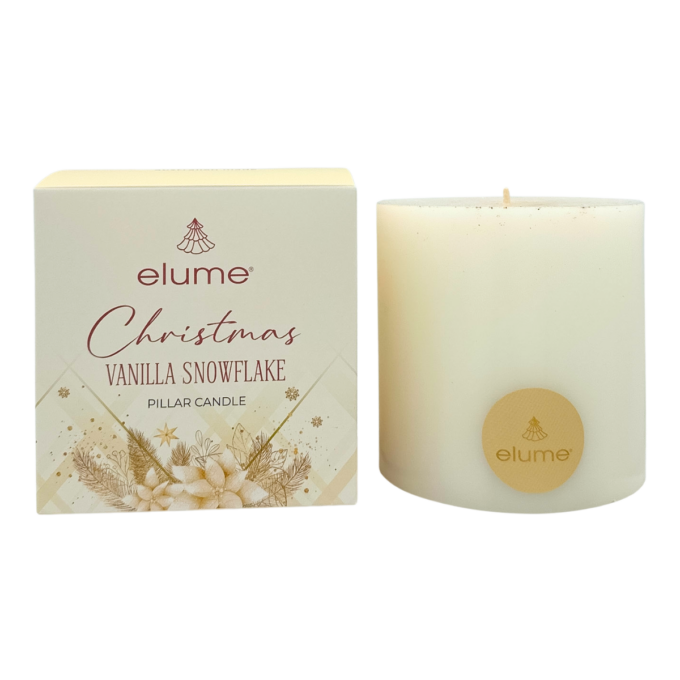 Christmas Vanilla Snowflake Pillar Candle