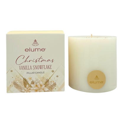 Christmas Vanilla Snowflake Pillar Candle