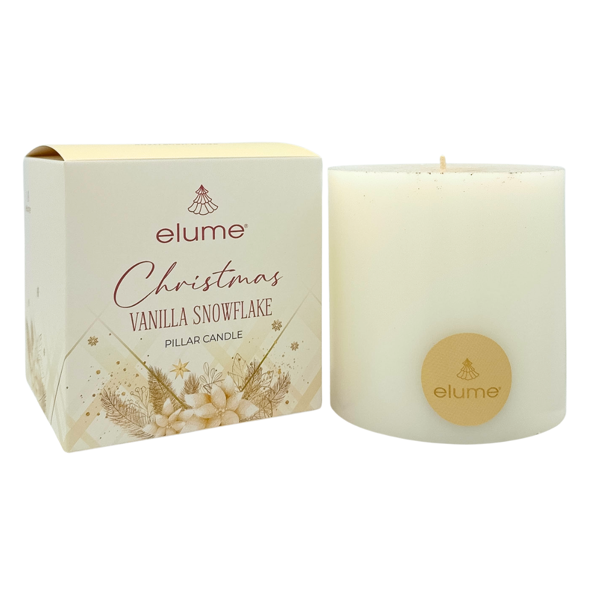 Christmas Vanilla Snowflake Pillar Candle