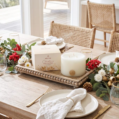 Christmas Vanilla Snowflake Pillar Candle