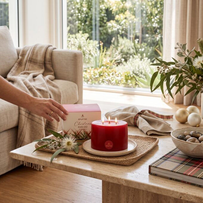 Christmas Winter Spice Pillar Candle
