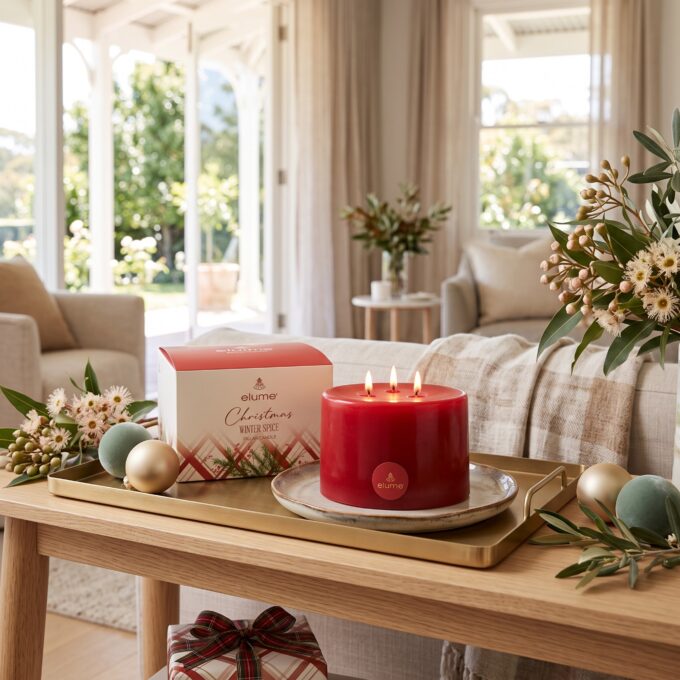Christmas Winter Spice Pillar Candle