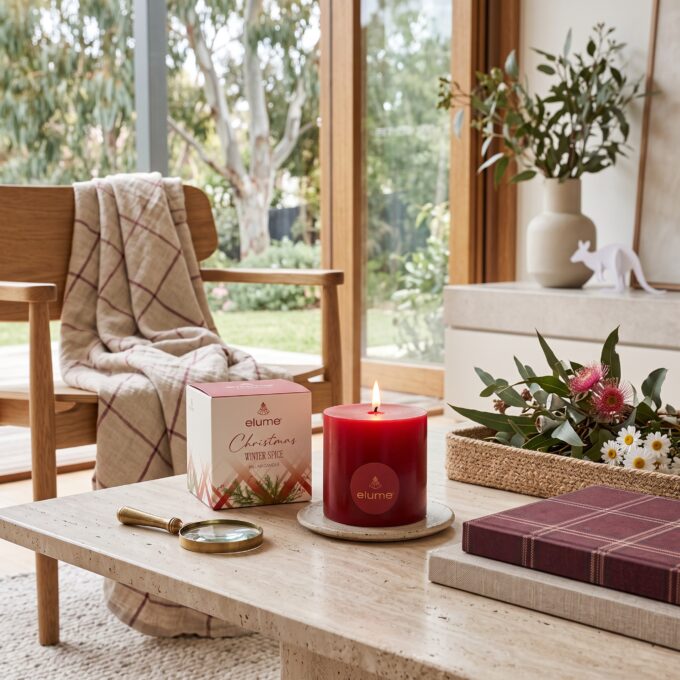 Christmas Winter Spice Pillar Candle