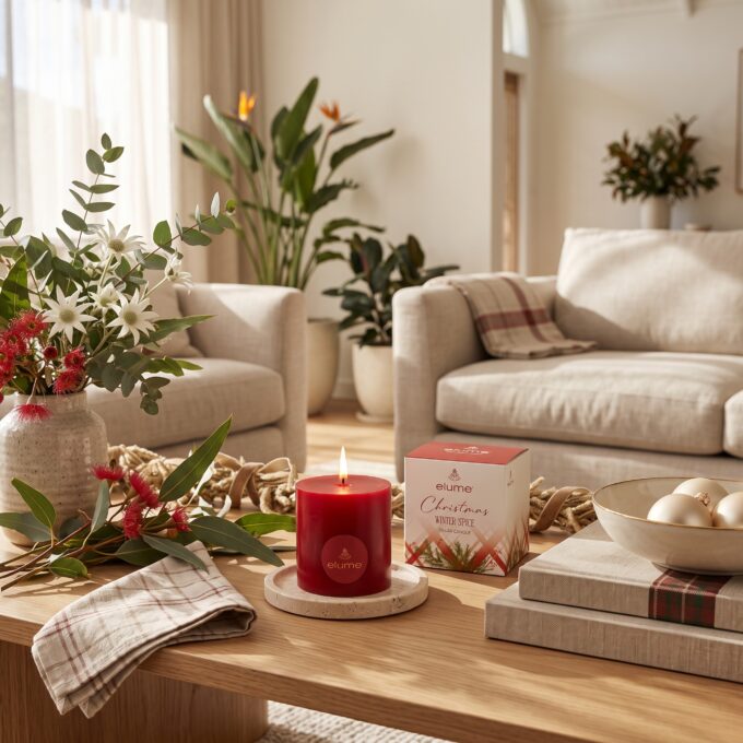 Christmas Winter Spice Pillar Candle