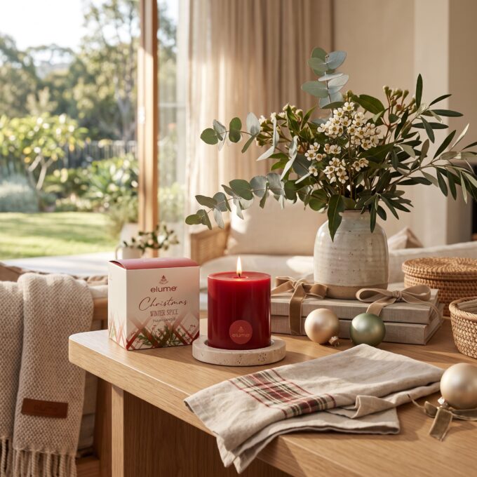 Christmas Winter Spice Pillar Candle