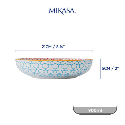 Mikasa Coupe Bowl | Geometric Blue