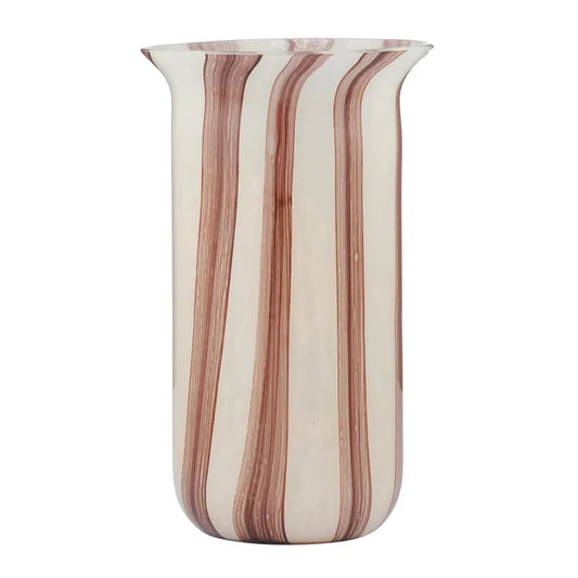 Claudia Glass Vase | Ivory/Russet