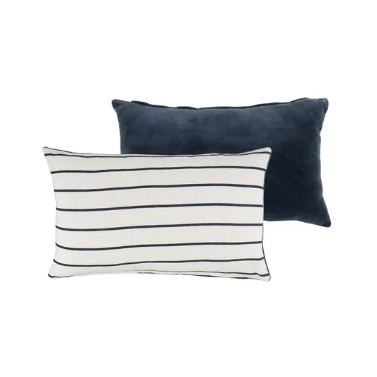 Fletch Cotton/Velvet Cushion | Navy