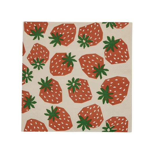 Luncheon Napkin Strawbs | Pink