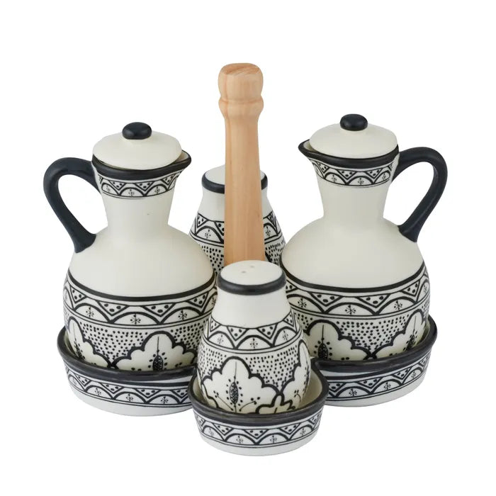 Aleah 5pce Cruet Set