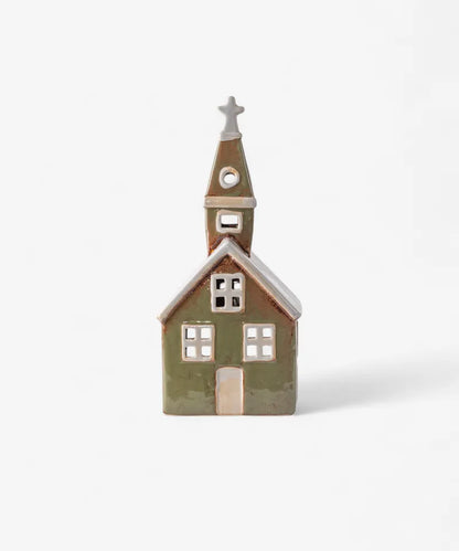 Alsace Tea Light Church Olive Green