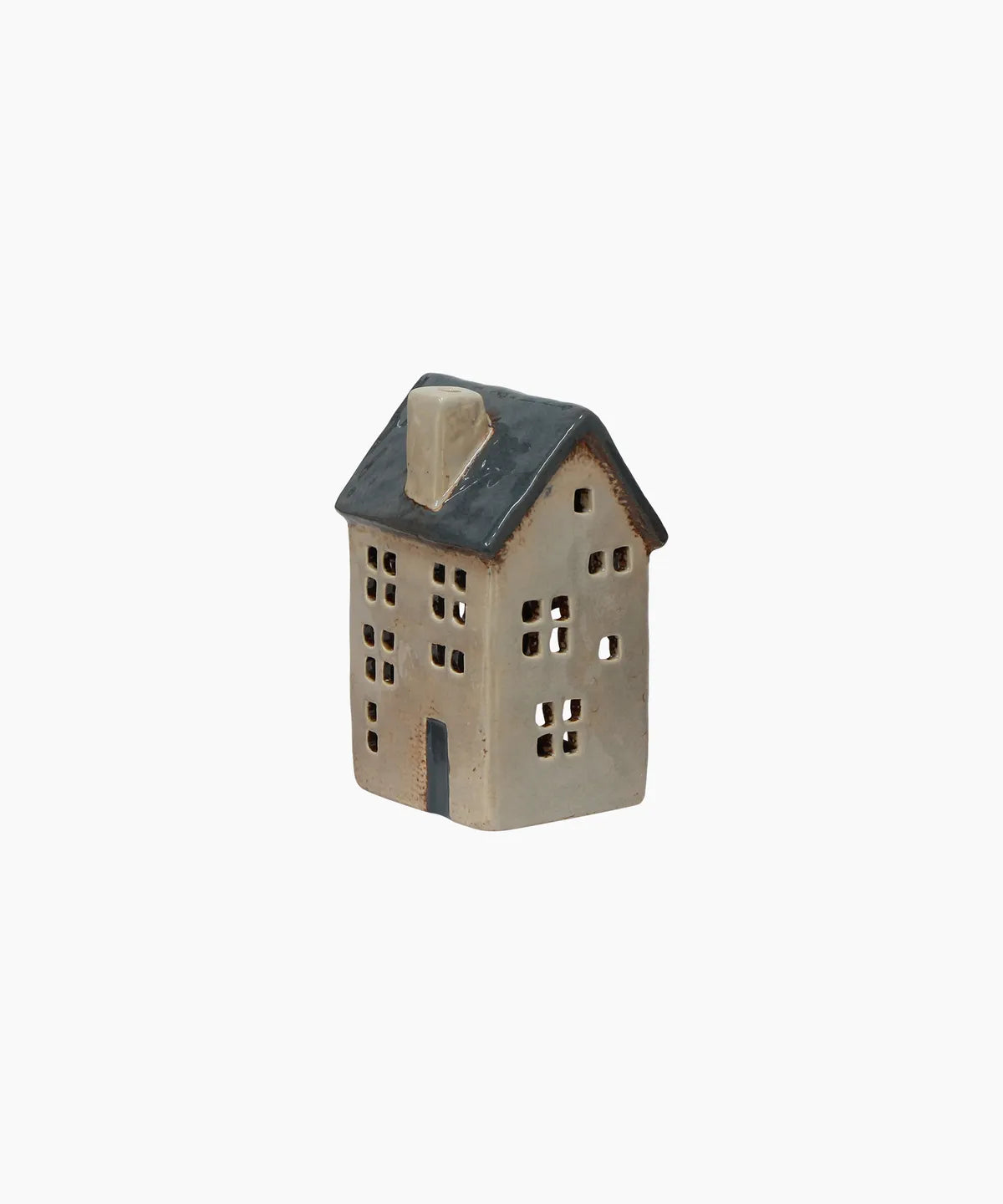 Saint Malo Tea Light House Blue Roof