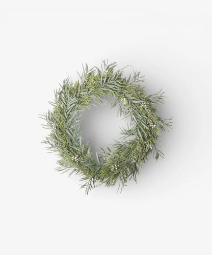 Mixed Silver Green Wreath 50cm
