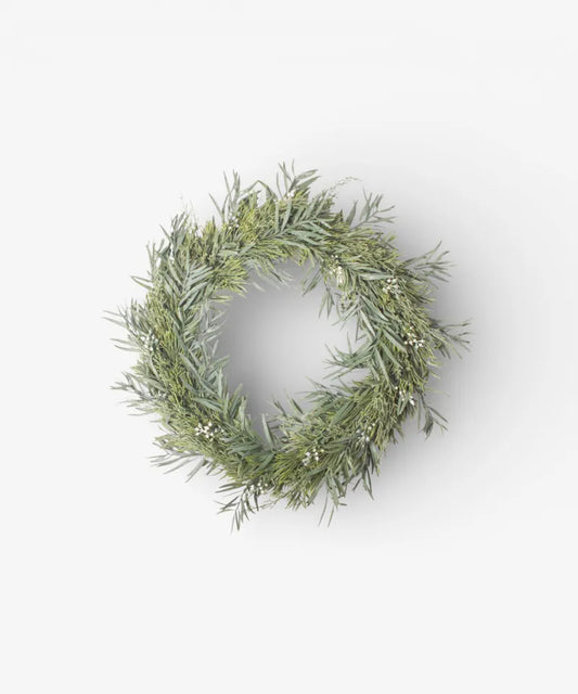 Mixed Silver Green Wreath 50cm