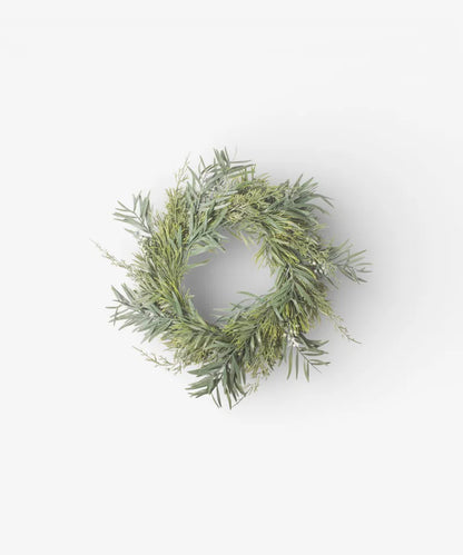 Mixed Silver Green Wreath 40cm