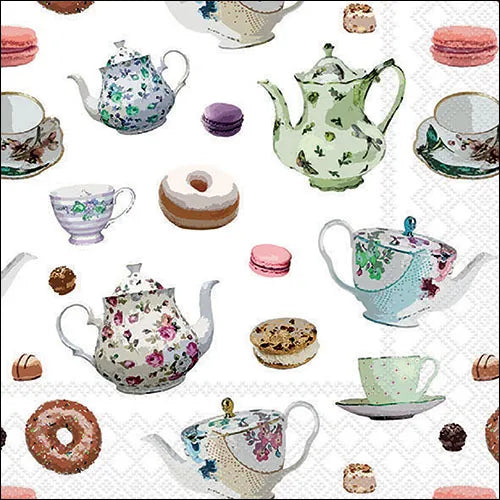 Luncheon Napkin Classic Teapots