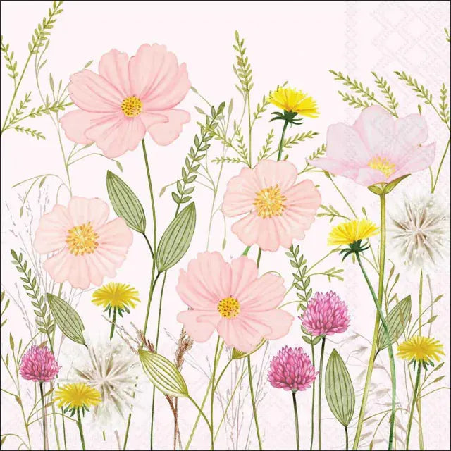 Luncheon Napkin Pastel Flowers | Pink