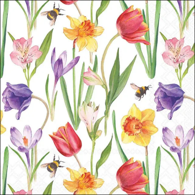 Luncheon Napkin Flowers In Spring