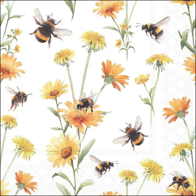 Luncheon Napkin Busy Bees