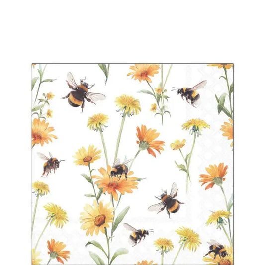 Cocktail Napkin Busy Bees