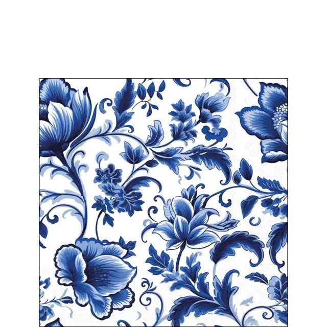 Cocktail Napkin Delft Blue Florals