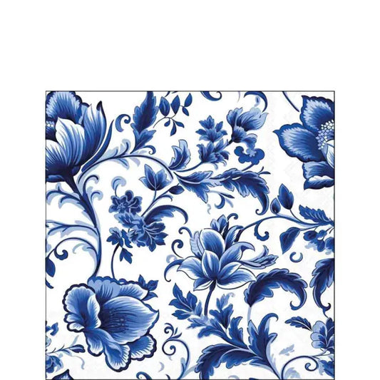 Cocktail Napkin Delft Blue Florals
