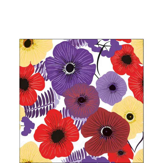 Cocktail Napkin Colourful Flowers | Lilac