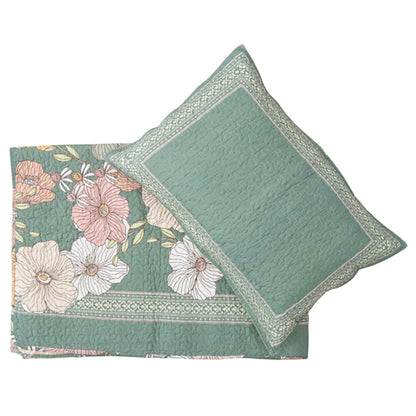 Bedspread Set Dark Floral