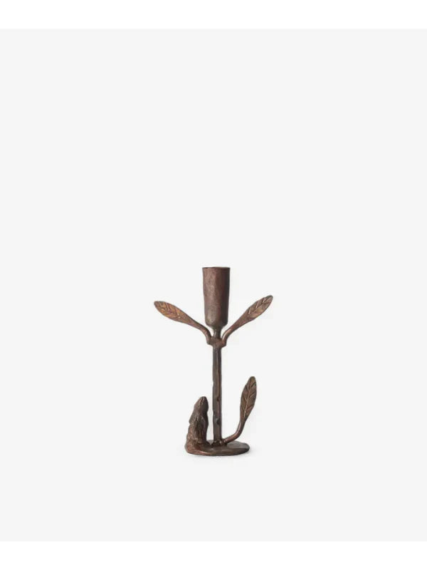 Rabbit & Leaf Candleholder Small