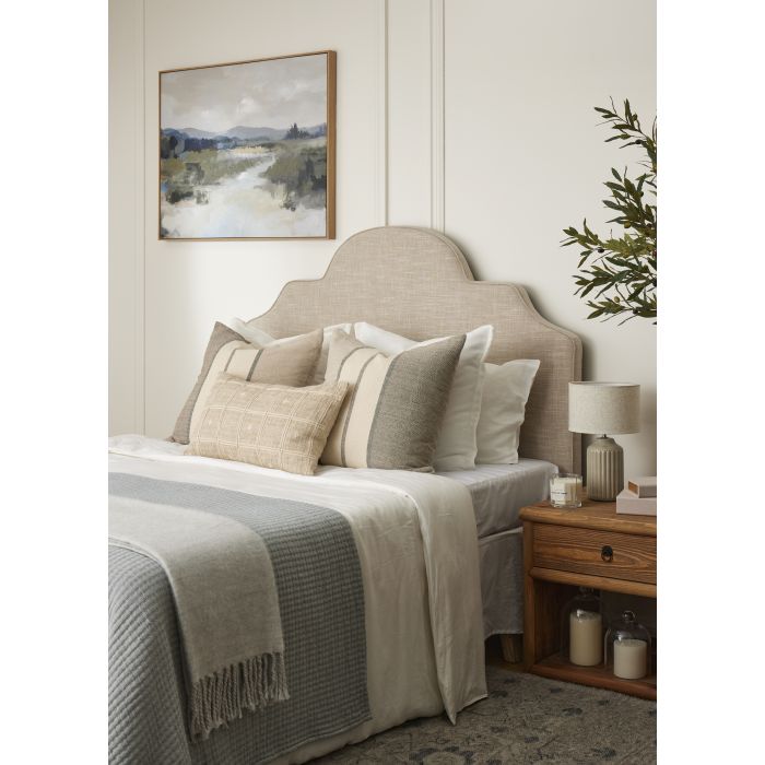 Clem Check Cushion | Natural