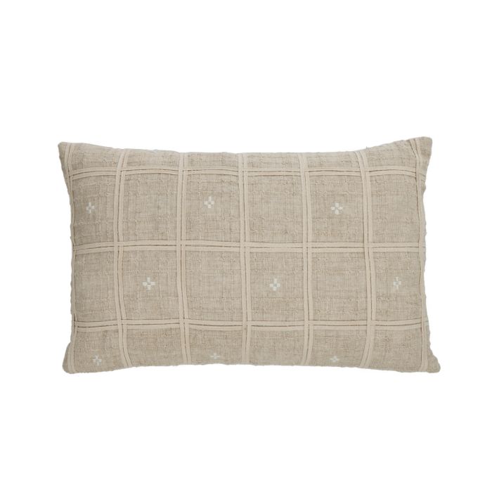 Clem Check Cushion | Natural