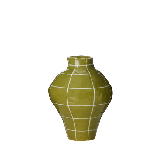 Eden Check Vase | Green