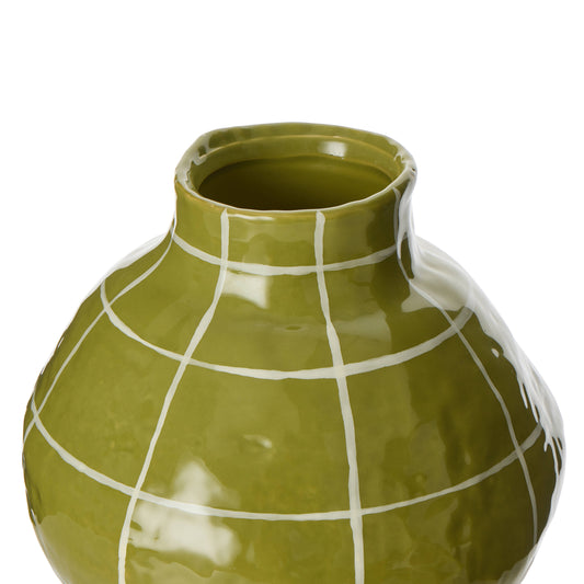 Eden Check Vase | Green