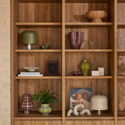Eden Check Vase | Green with Blue Check