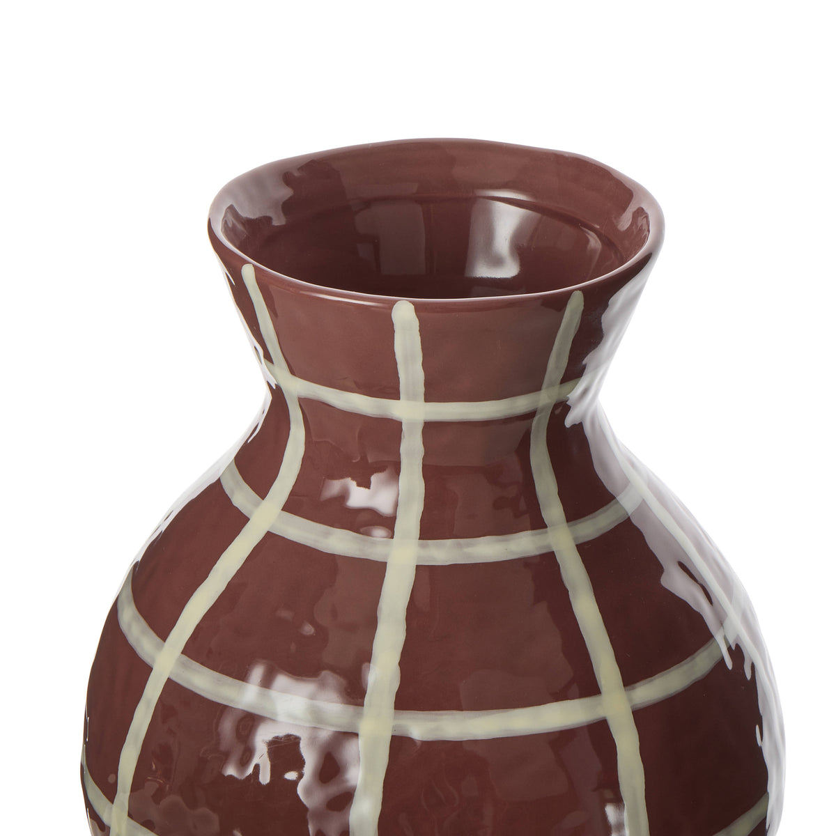 Eden Check Vase | Burgundy